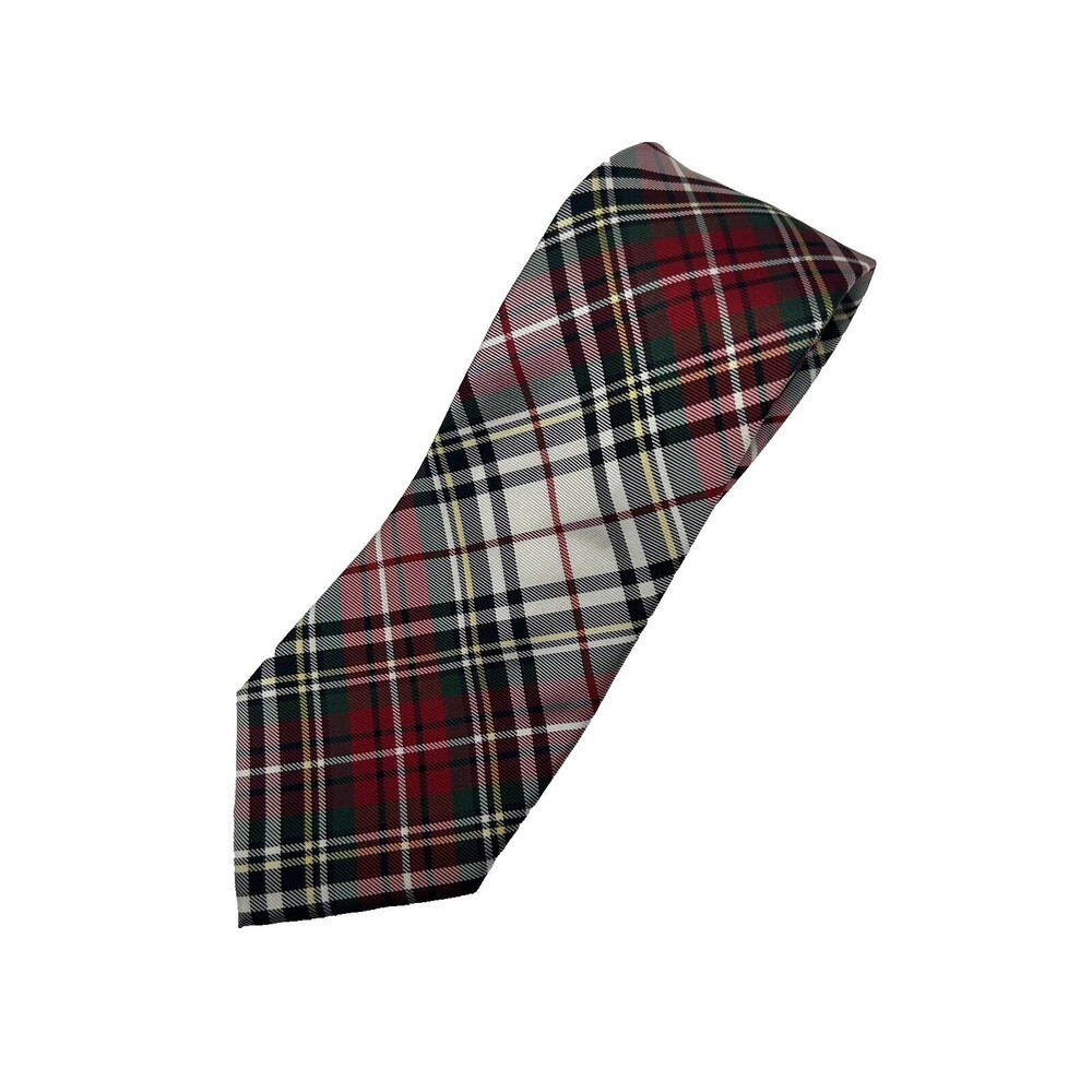 Tommy Hilfiger - Red Green Plaid Silk Neck Tie 3.25”‎ x 57”